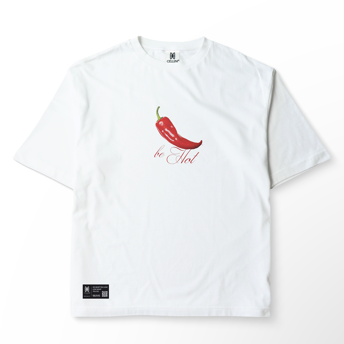 T-shirt oversize blanc "Plans for the Day: Be Hot"