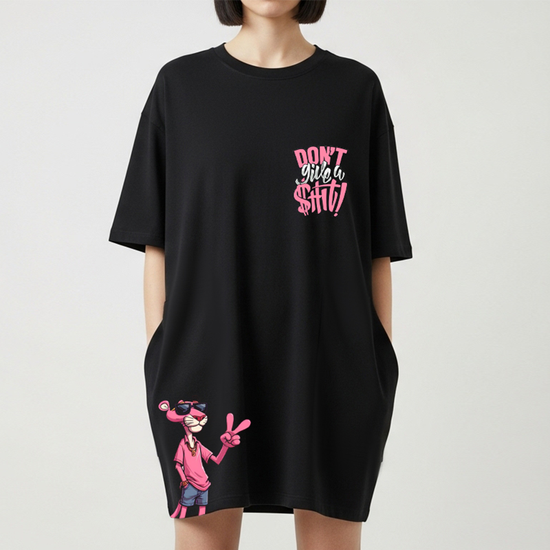 T-shirt robe oversize "Don’t Give a Shit"