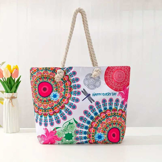Sac de Plage Femme Mandala Multicolore