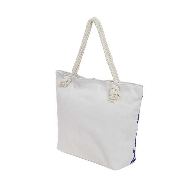 Sac de Plage Marin à Motifs Étoiles de Mer et Cordes – Style Nautique Chic