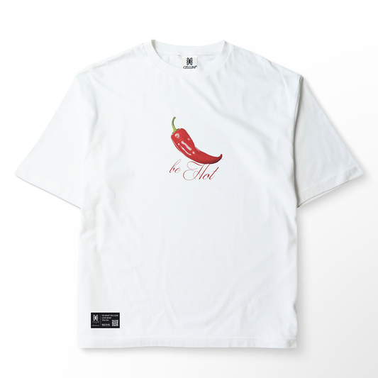 T-shirt oversize blanc "Plans for the Day: Be Hot"