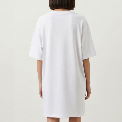 T-shirt oversize blanc "Labubu Kawaii & Bunny"