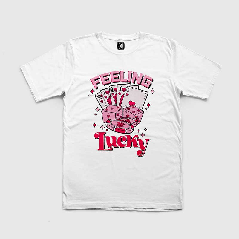 T-shirt Regular Fit "Feeling Lucky"
