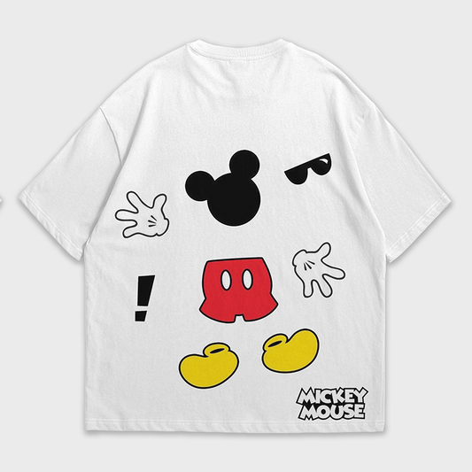 T-shirt oversize blanc "Mickey Mouse Icons"