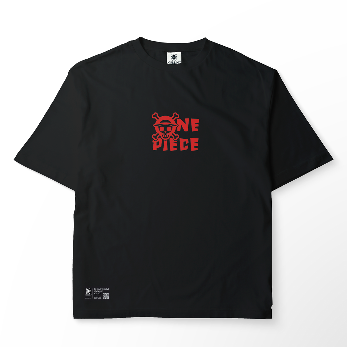 T-shirt oversize noir "One Piece Luffy Gear 5"