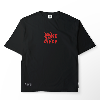 T-shirt oversize noir "One Piece Luffy Gear 5"