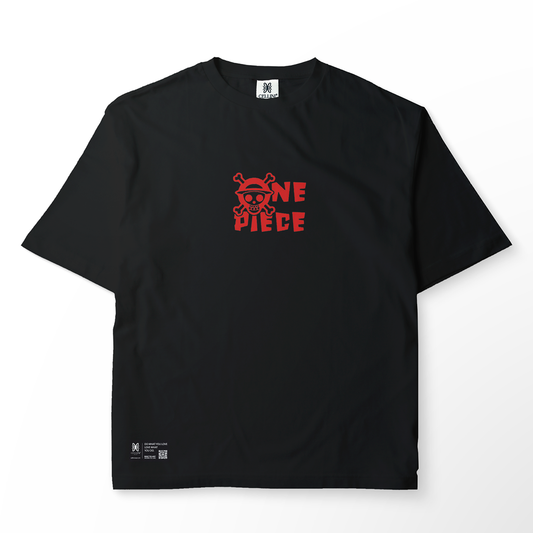 T-shirt oversize noir "One Piece Luffy Gear 5"