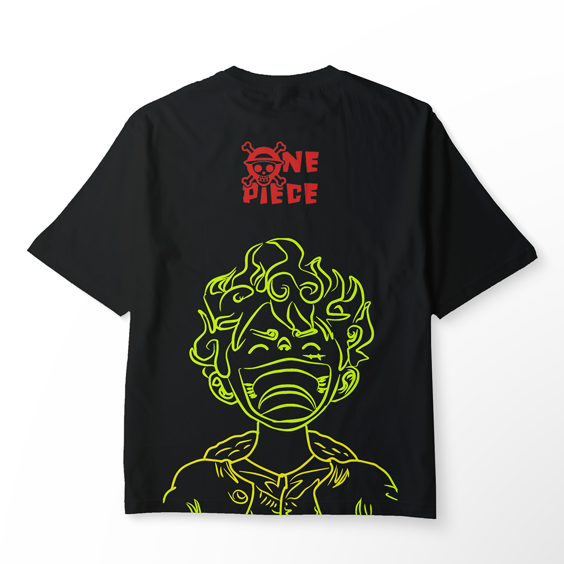 T-shirt oversize noir "One Piece Luffy Gear 5"