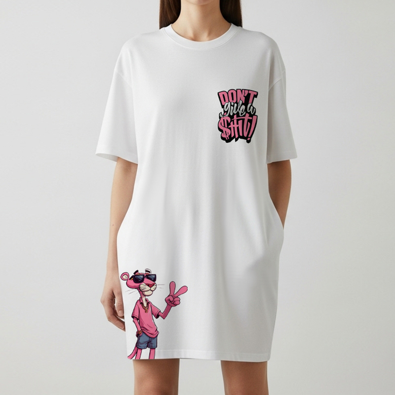 T-shirt robe oversize "Don’t Give a Shit"