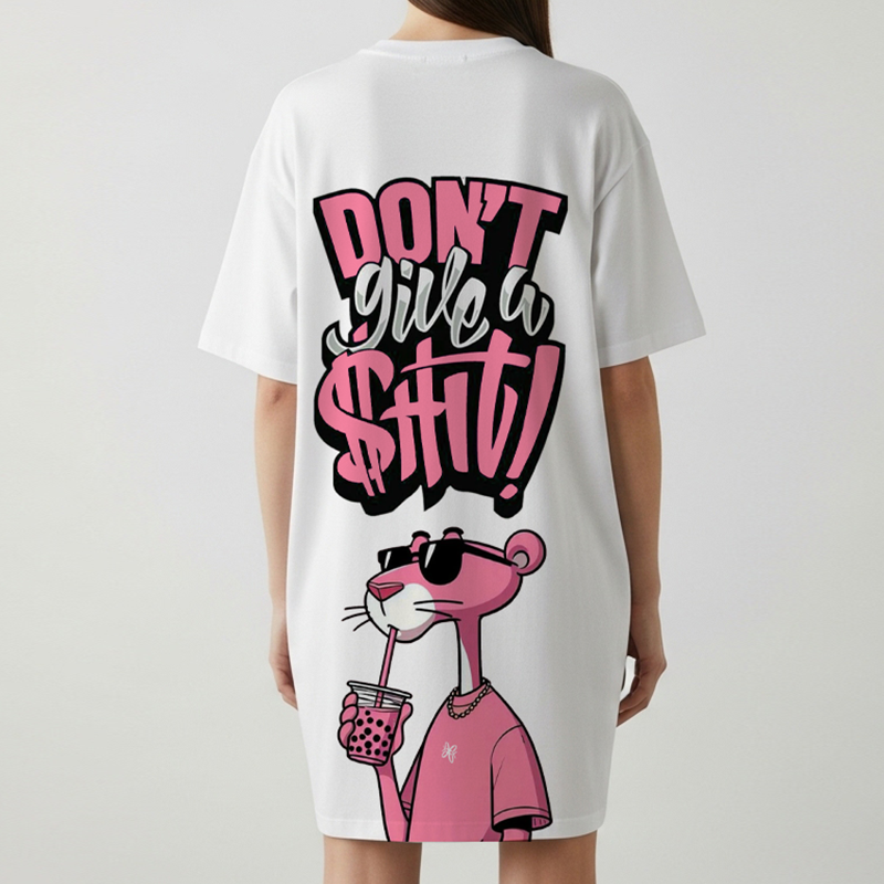 T-shirt robe oversize "Don’t Give a Shit"