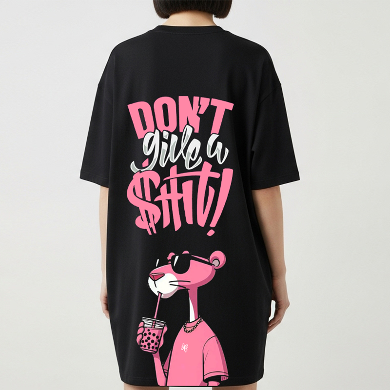 T-shirt robe oversize "Don’t Give a Shit"