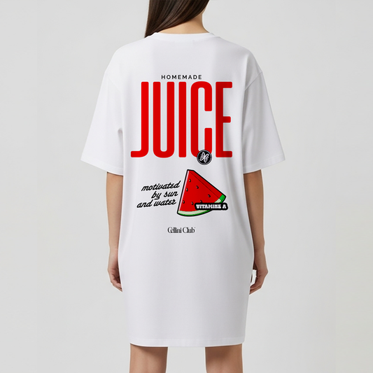 T-shirt robe oversize blanc "Homemade Juice" – Cellini Club